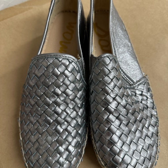 Sam Edelman Shoes - Silver Woven Slip-On Shoes